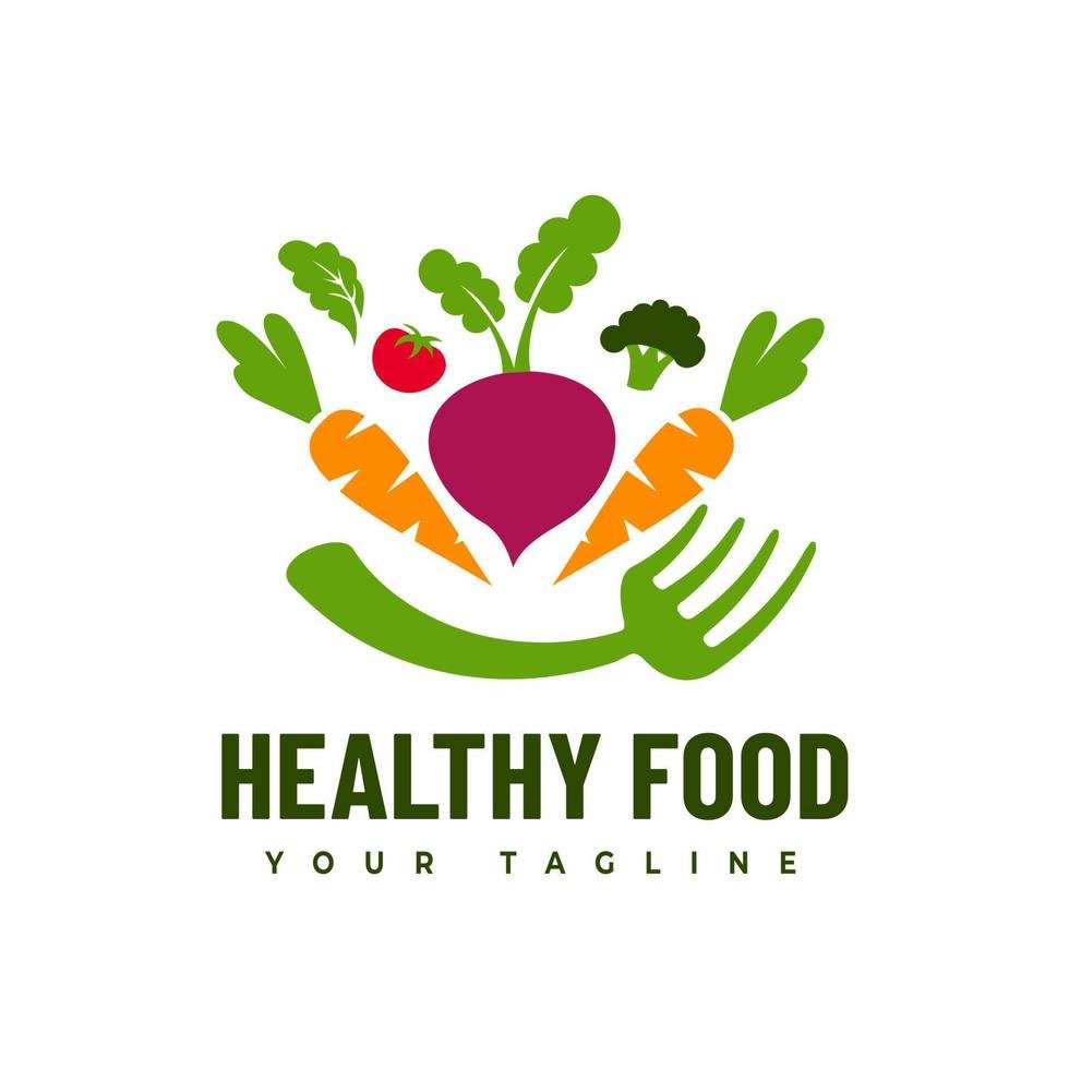logo-design-of-various-fresh-vegetables-carrots-cabbage-tomatoes-with-a-fork-like-a-smile-vector